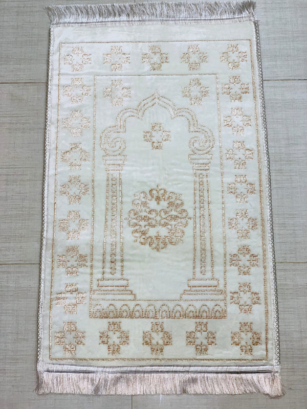 Gold white Velvet prayer mats